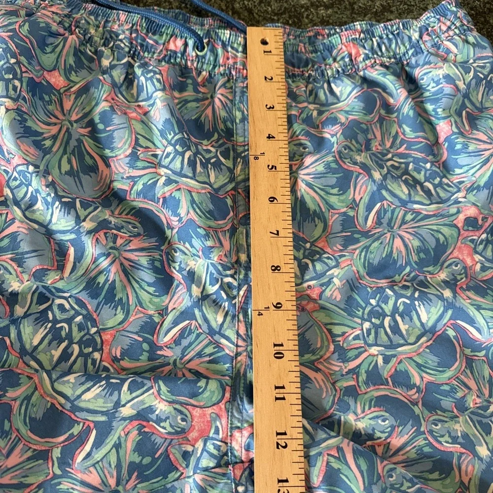 Vineyard Vines‎ Blue Floral Turtle Swim Trunks Board Shorts Size L Preppy Beach